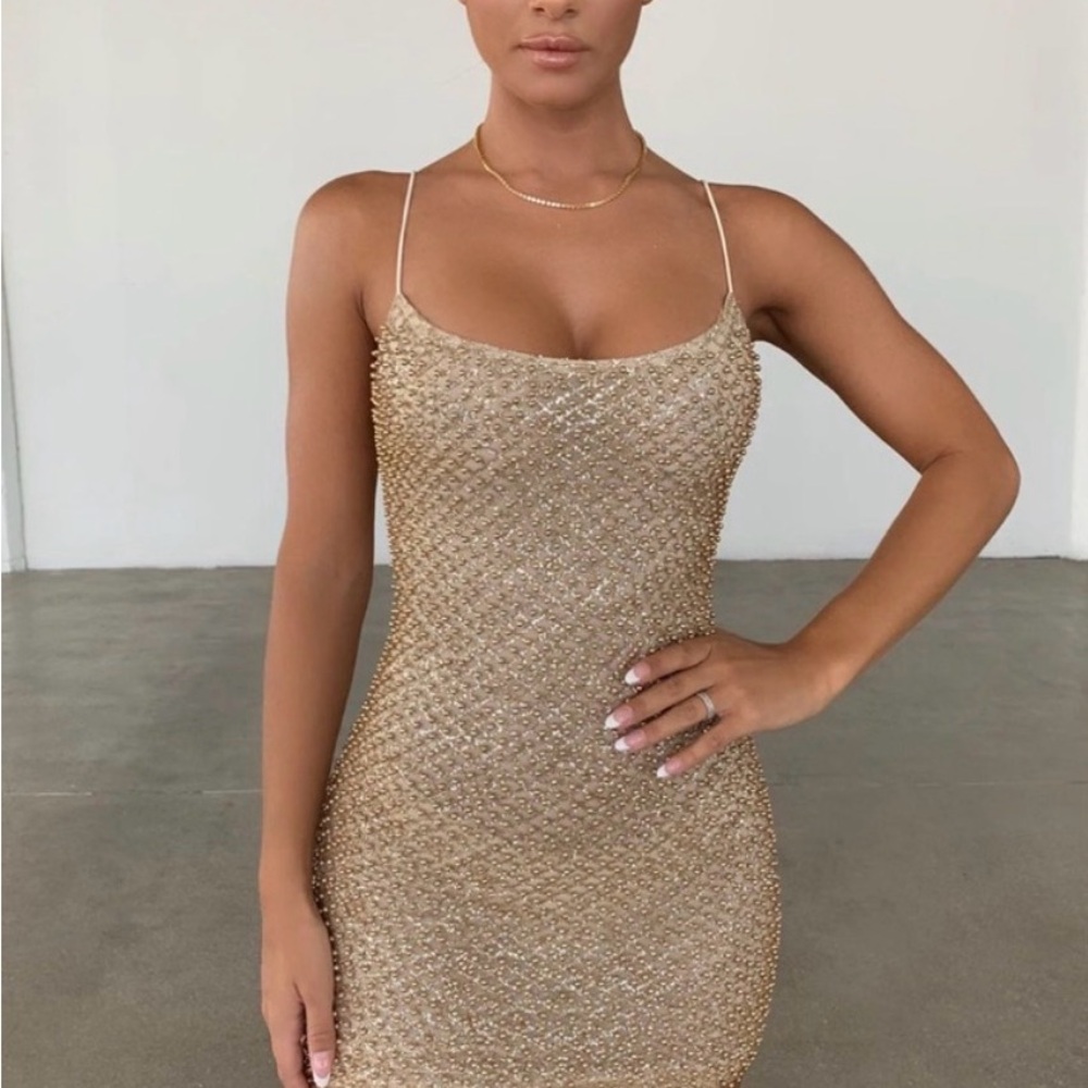 Oh Polly Gold Sequin Dress